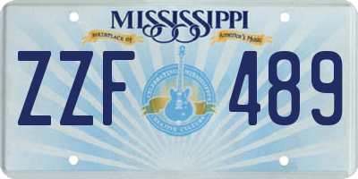 MS license plate ZZF489