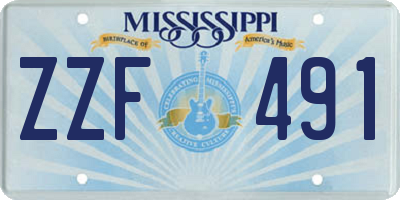 MS license plate ZZF491