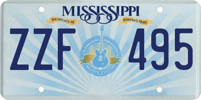 MS license plate ZZF495