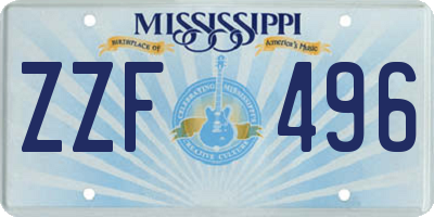 MS license plate ZZF496