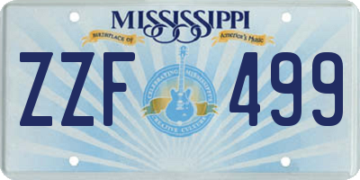 MS license plate ZZF499