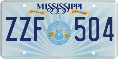 MS license plate ZZF504