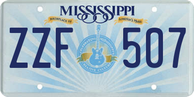 MS license plate ZZF507