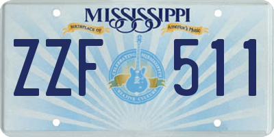 MS license plate ZZF511