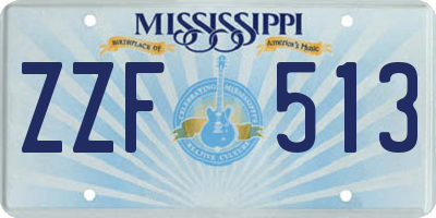 MS license plate ZZF513