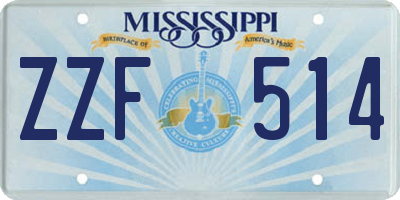 MS license plate ZZF514