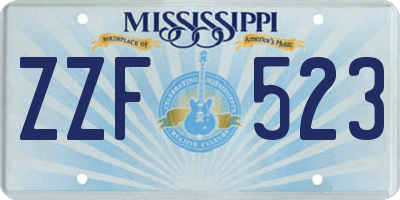 MS license plate ZZF523