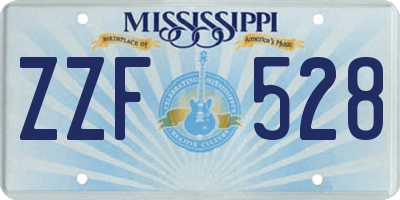 MS license plate ZZF528