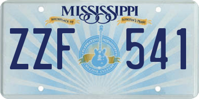 MS license plate ZZF541