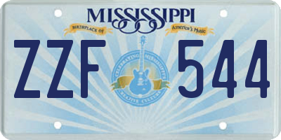 MS license plate ZZF544