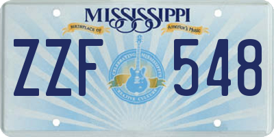 MS license plate ZZF548