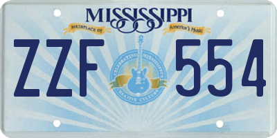 MS license plate ZZF554
