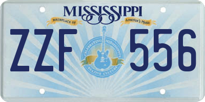 MS license plate ZZF556