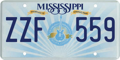 MS license plate ZZF559