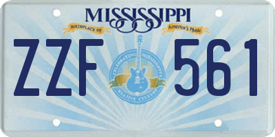 MS license plate ZZF561