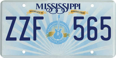 MS license plate ZZF565