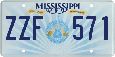 MS license plate ZZF571