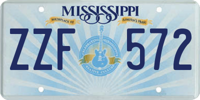 MS license plate ZZF572