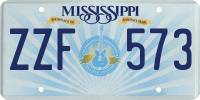 MS license plate ZZF573