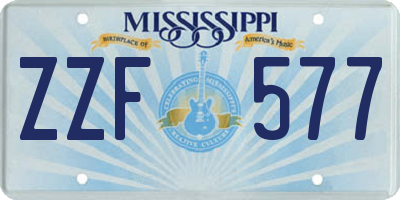 MS license plate ZZF577