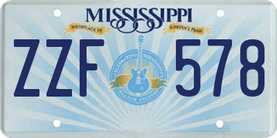 MS license plate ZZF578
