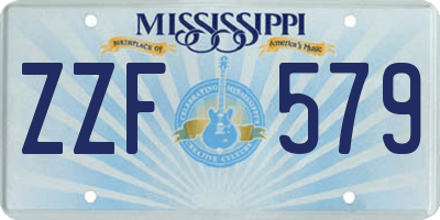 MS license plate ZZF579