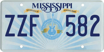 MS license plate ZZF582