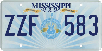 MS license plate ZZF583