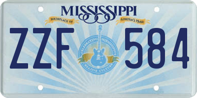 MS license plate ZZF584