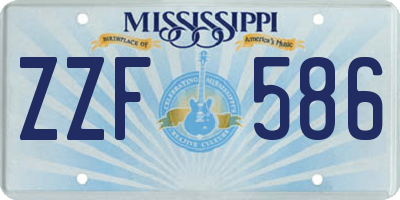 MS license plate ZZF586