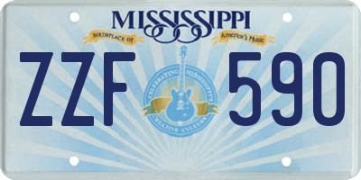 MS license plate ZZF590