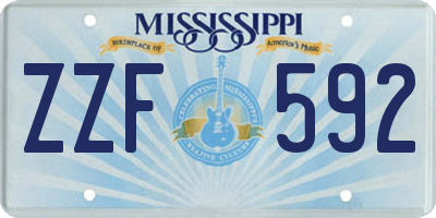 MS license plate ZZF592