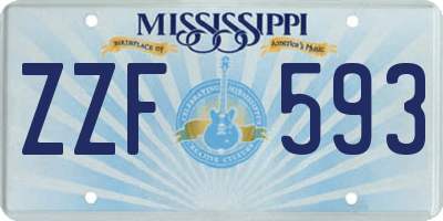 MS license plate ZZF593