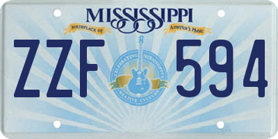 MS license plate ZZF594