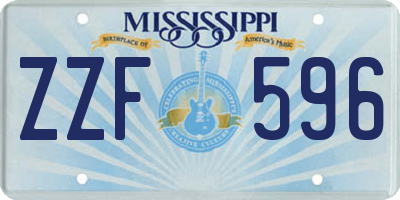 MS license plate ZZF596