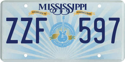 MS license plate ZZF597