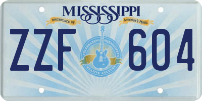 MS license plate ZZF604