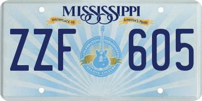 MS license plate ZZF605
