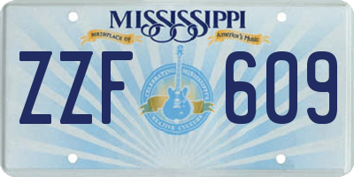 MS license plate ZZF609