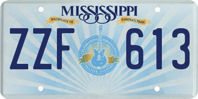 MS license plate ZZF613