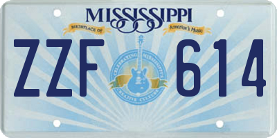 MS license plate ZZF614