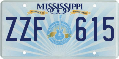 MS license plate ZZF615