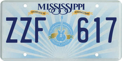 MS license plate ZZF617