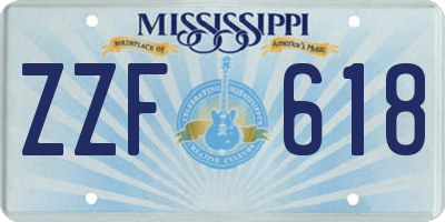 MS license plate ZZF618