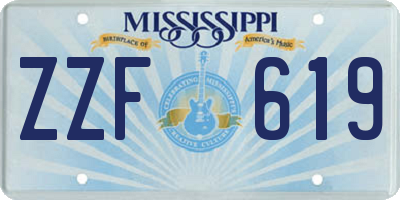 MS license plate ZZF619