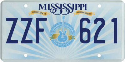MS license plate ZZF621