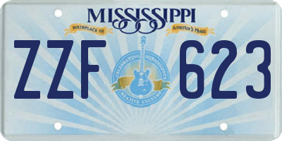 MS license plate ZZF623
