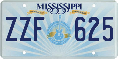 MS license plate ZZF625