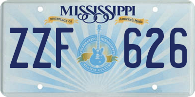 MS license plate ZZF626