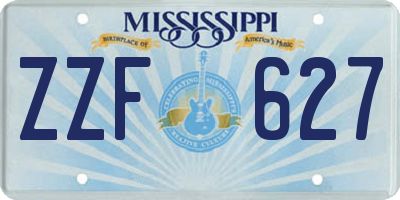 MS license plate ZZF627